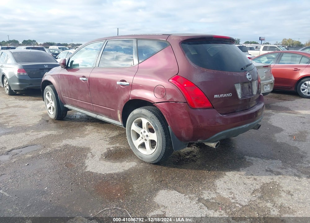 2005 NISSAN MURANO S VIN: JN8AZ08T75W314830