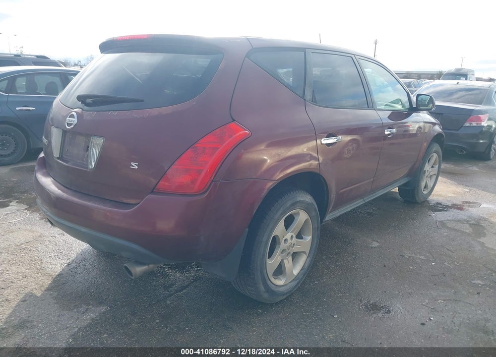 2005 NISSAN MURANO S VIN: JN8AZ08T75W314830