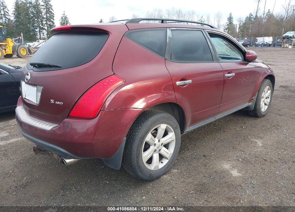 2007 NISSAN MURANO S VIN: JN8AZ08W97W659502
