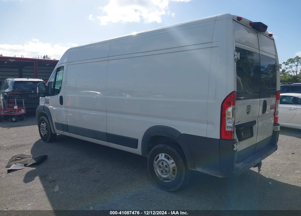 2018 RAM PROMASTER 2500 HIGH ROOF 159 WB VIN: 3C6TRVDGXJE120167