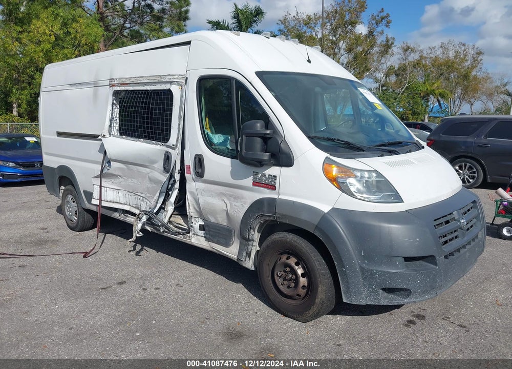 2018 RAM PROMASTER 2500 HIGH ROOF 159 WB VIN: 3C6TRVDGXJE120167