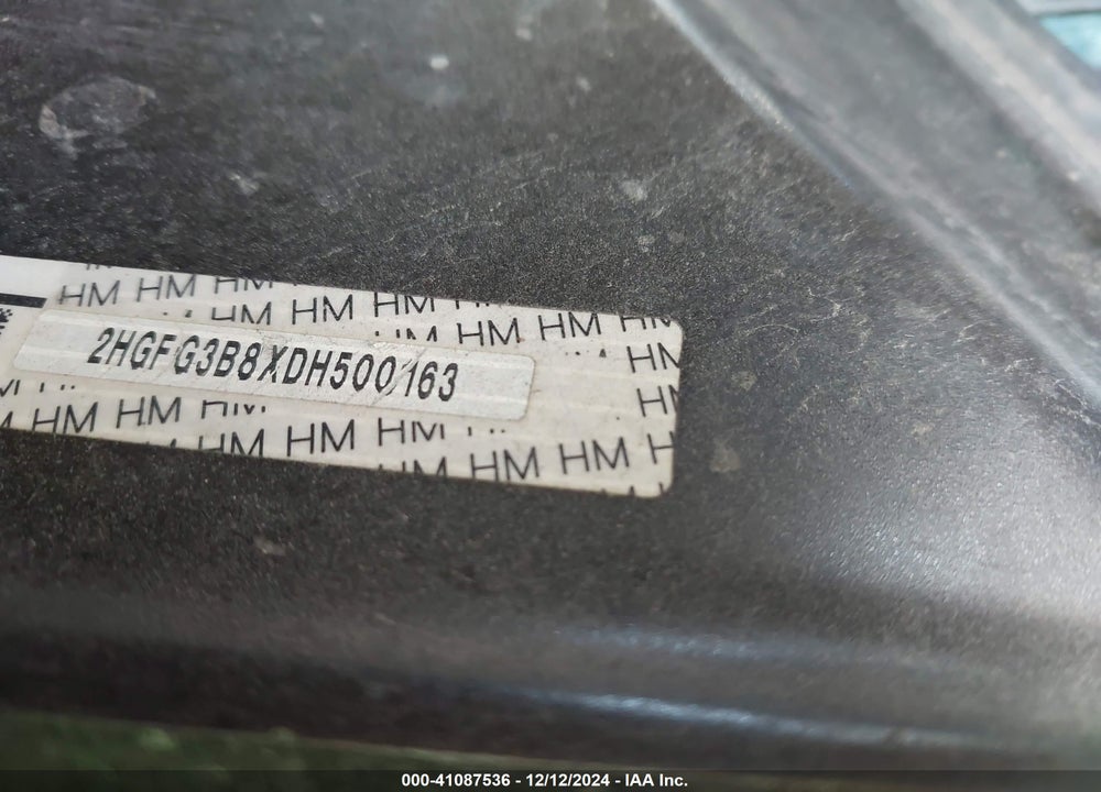 2013 HONDA CIVIC EX VIN: 2HGFG3B8XDH500163