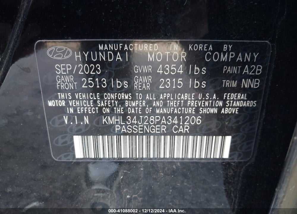 2023 HYUNDAI SONATA LIMITED VIN: KMHL34J28PA341206