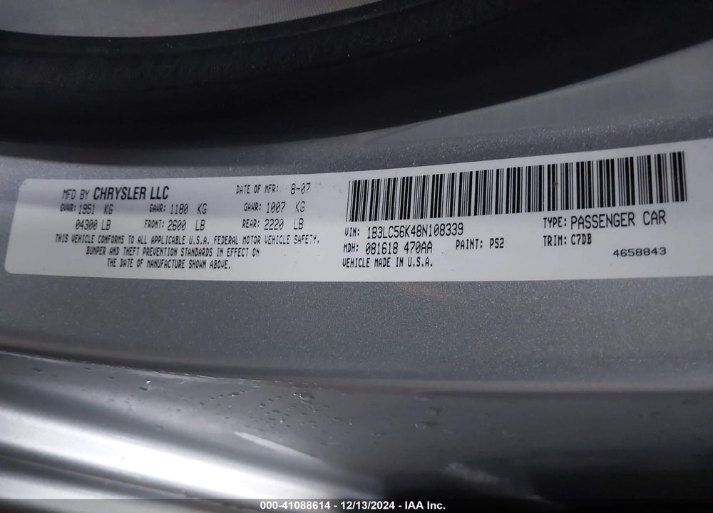 2008 DODGE AVENGER SXT VIN: 1B3LC56K48N108339