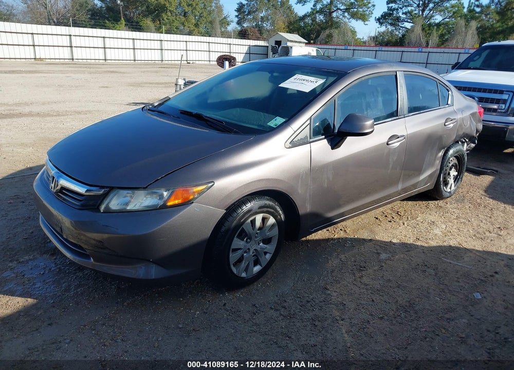 2012 HONDA CIVIC LX VIN: 19XFB2F51CE017503