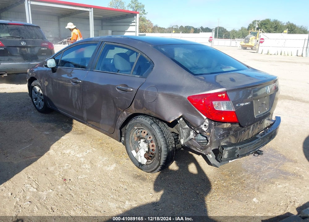 2012 HONDA CIVIC LX VIN: 19XFB2F51CE017503