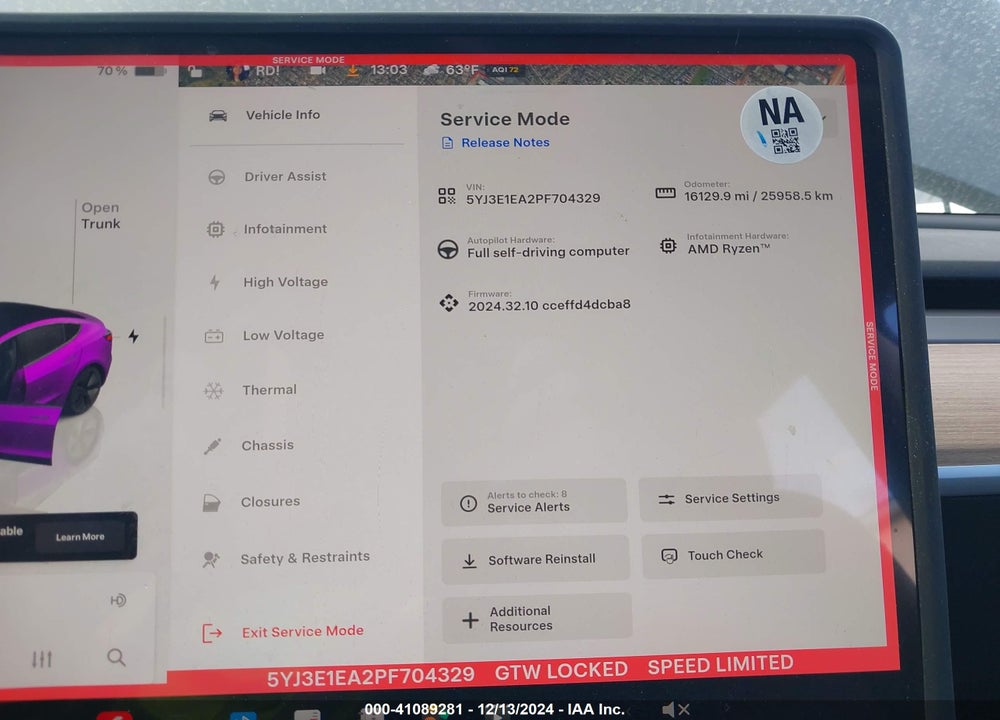 2023 TESLA MODEL 3 REAR-WHEEL DRIVE VIN: 5YJ3E1EA2PF704329