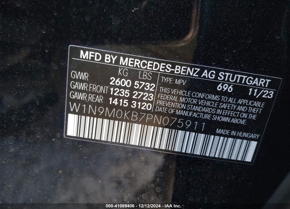 2023 MERCEDES-BENZ EQB 300 SUV 4MATIC VIN: W1N9M0KB7PN075911