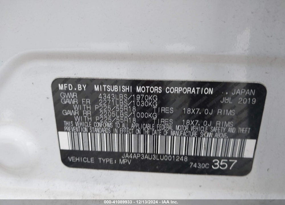 2020 MITSUBISHI OUTLANDER SPORT VIN: JA4AP3AU3LU001248