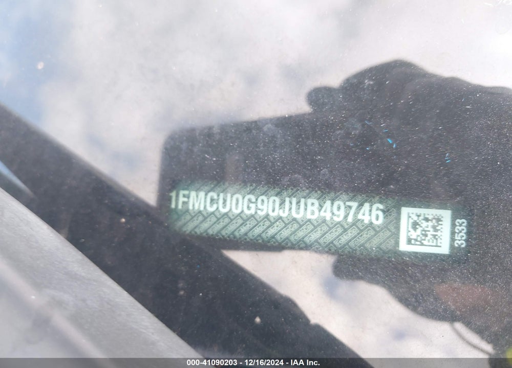2018 FORD ESCAPE SE VIN: 1FMCU0G90JUB49746