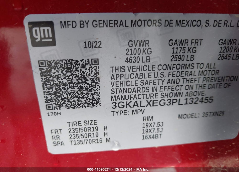 2023 GMC TERRAIN AWD DENALI VIN: 3GKALXEG3PL132455