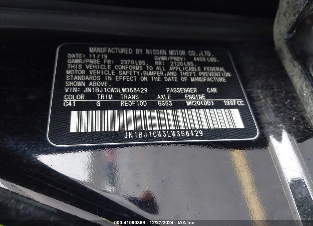 2020 NISSAN ROGUE SPORT S AWD XTRONIC CVT VIN: JN1BJ1CW3LW368429