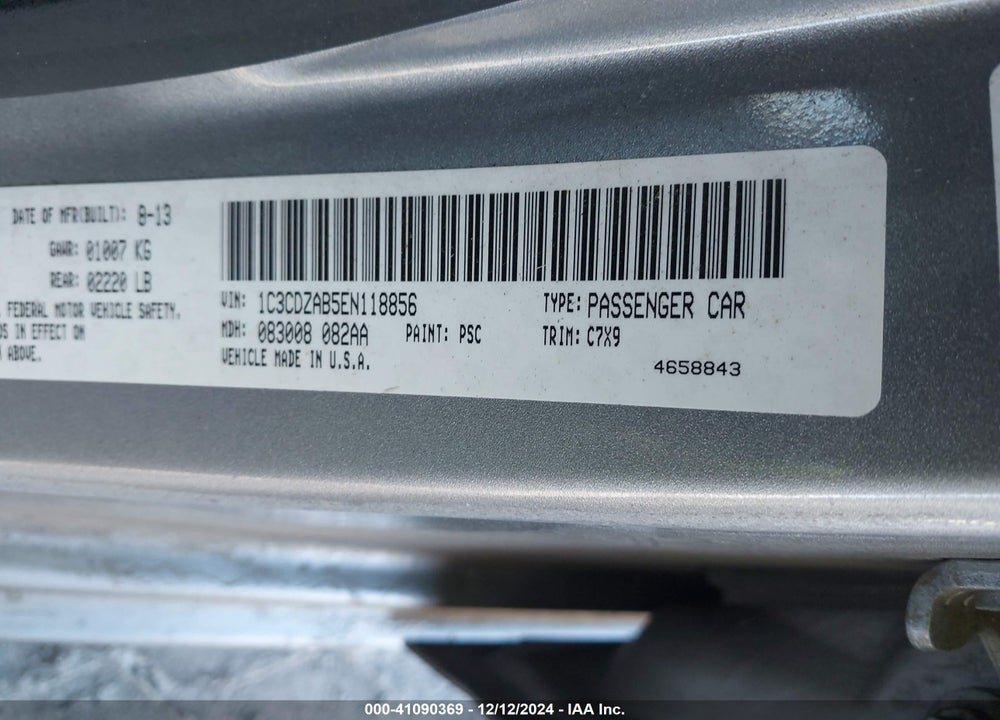 2014 DODGE AVENGER SE VIN: 1C3CDZAB5EN118856