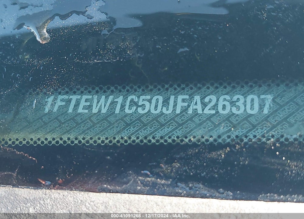 2018 FORD F150 VIN: 1FTEW1C50JFA26307