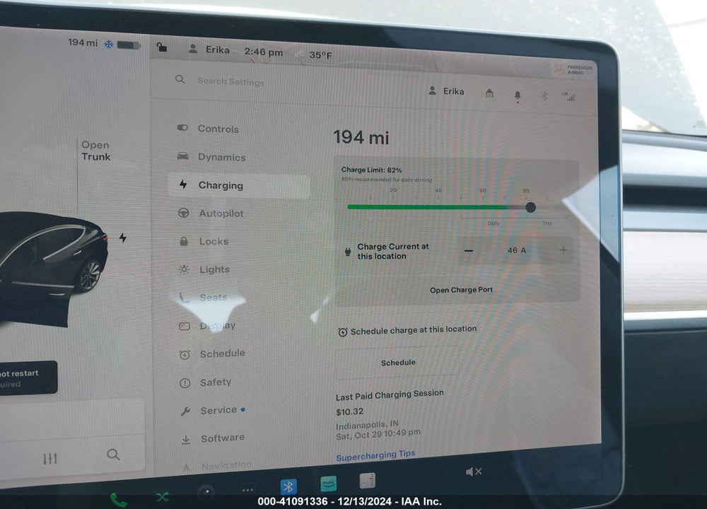 2019 TESLA MODEL 3 VIN: 5YJ3E1EB5KF194091