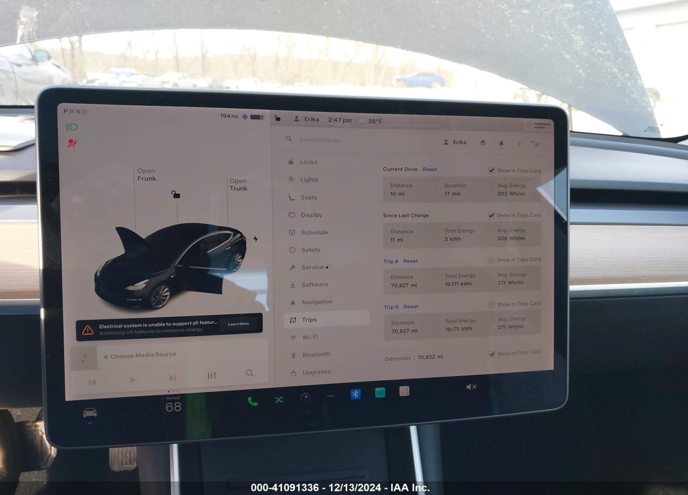2019 TESLA MODEL 3 VIN: 5YJ3E1EB5KF194091