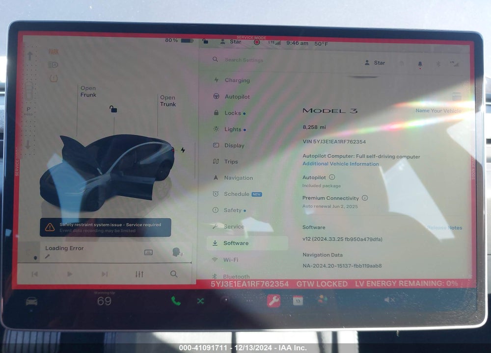 2024 TESLA MODEL 3 VIN: 5YJ3E1EA1RF762354