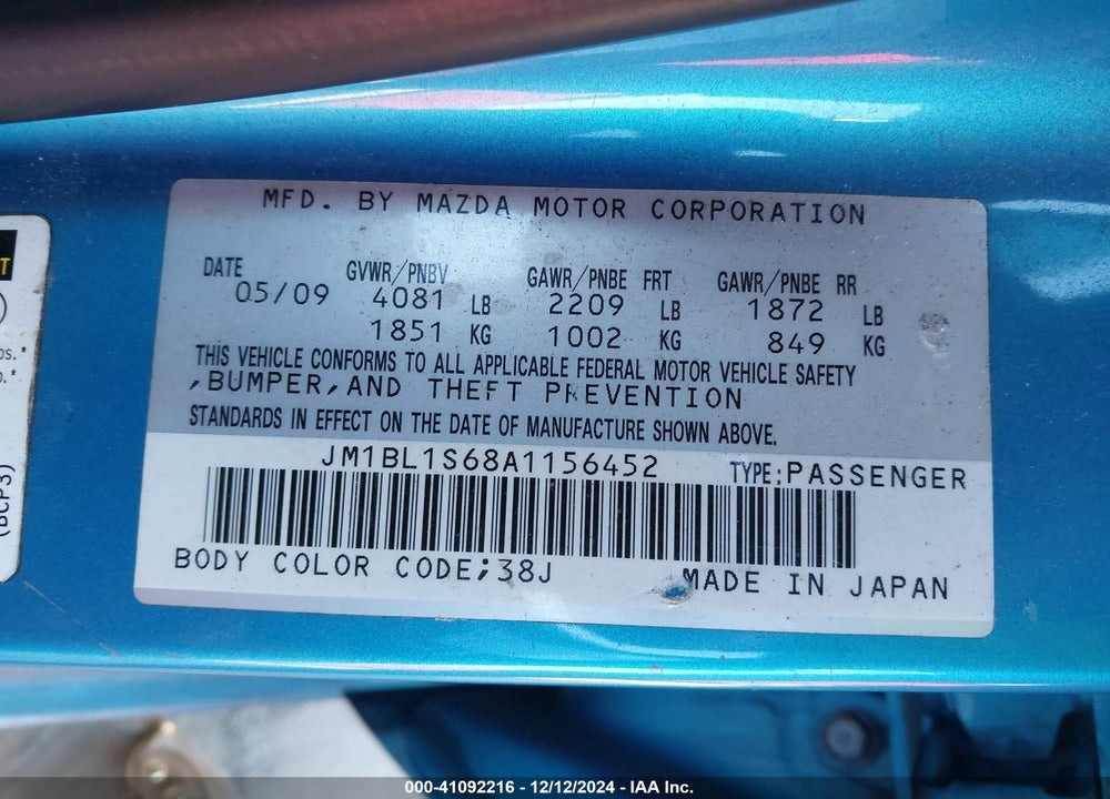2010 MAZDA 3 S SPORT VIN: JM1BL1S68A1156452