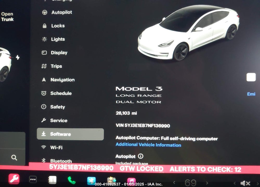 2022 TESLA MODEL 3 VIN: 5YJ3E1EB7NF136990
