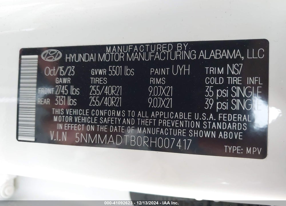 2024 GENESIS GV70 2.5T AWD VIN: 5NMMADTB0RH007417