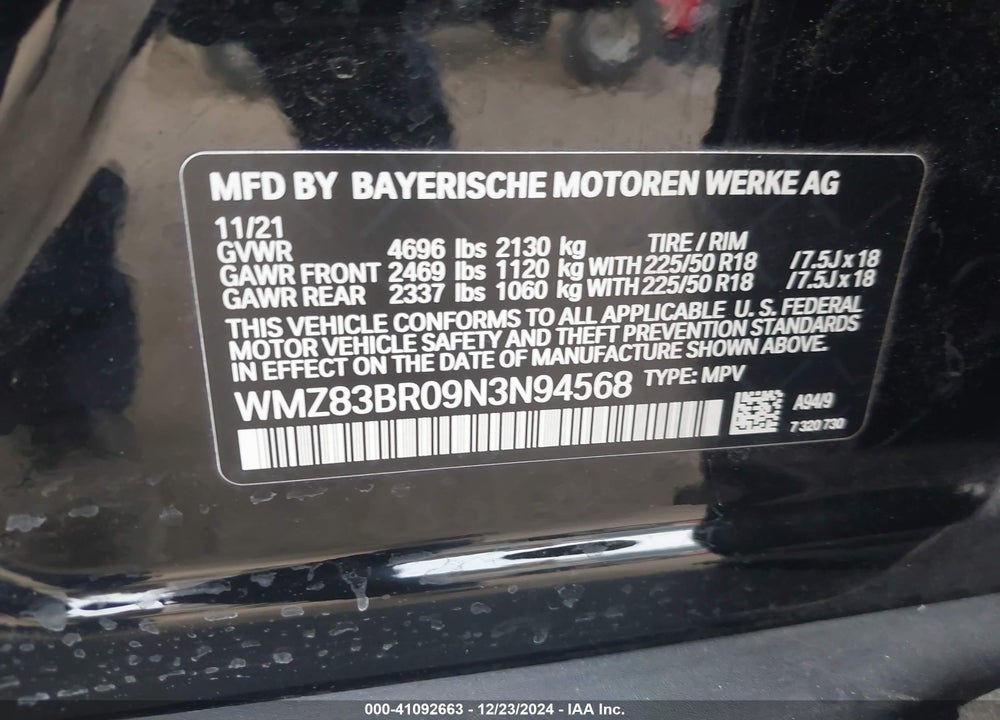 2022 MINI COUNTRYMAN COOPER S VIN: WMZ83BR09N3N94568