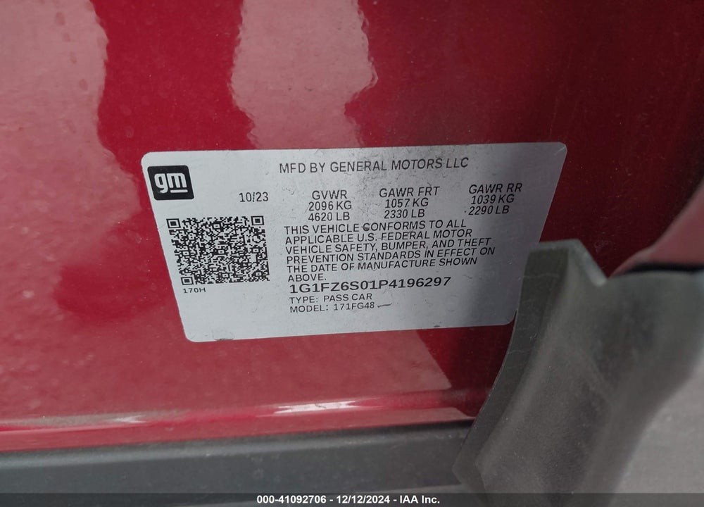 2023 CHEVROLET BOLT EUV FWD PREMIER VIN: 1G1FZ6S01P4196297