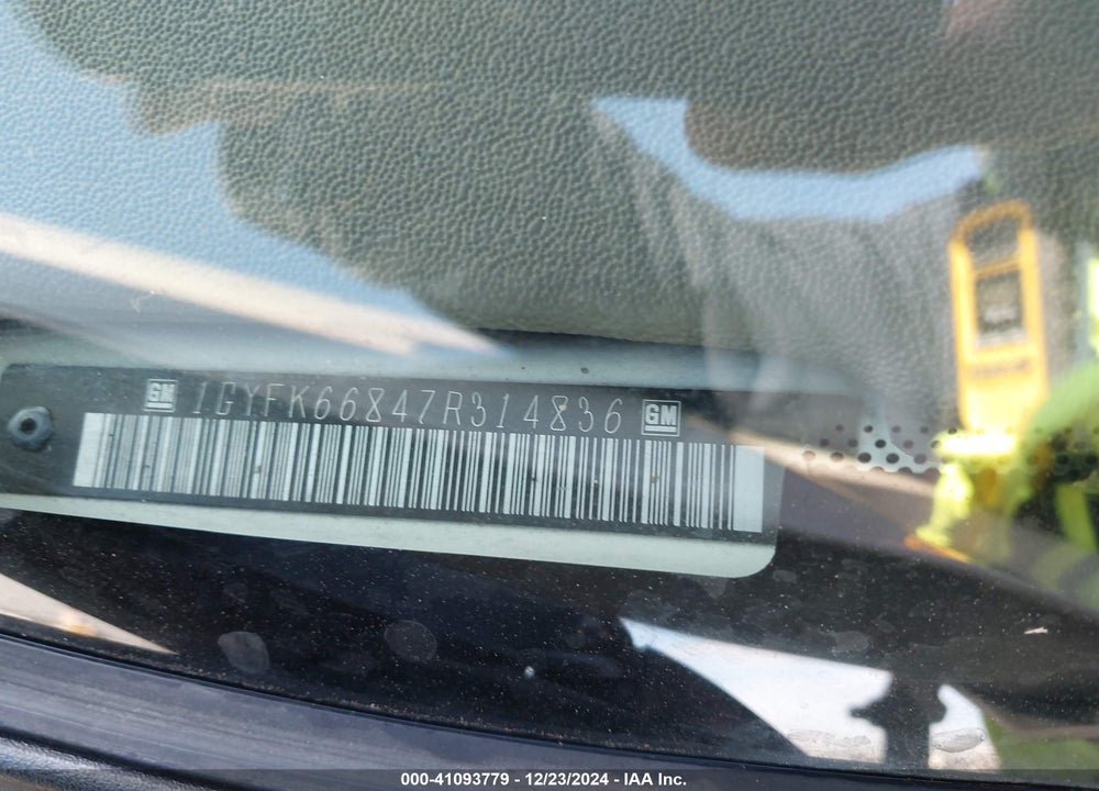 2007 CADILLAC ESCALADE ESV STANDARD VIN: 1GYFK66847R314836