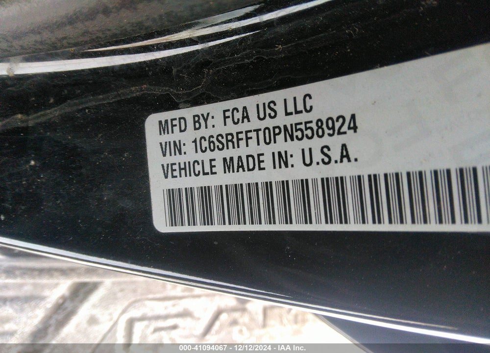 2023 RAM 1500 VIN: 1C6SRFFT0PN558924