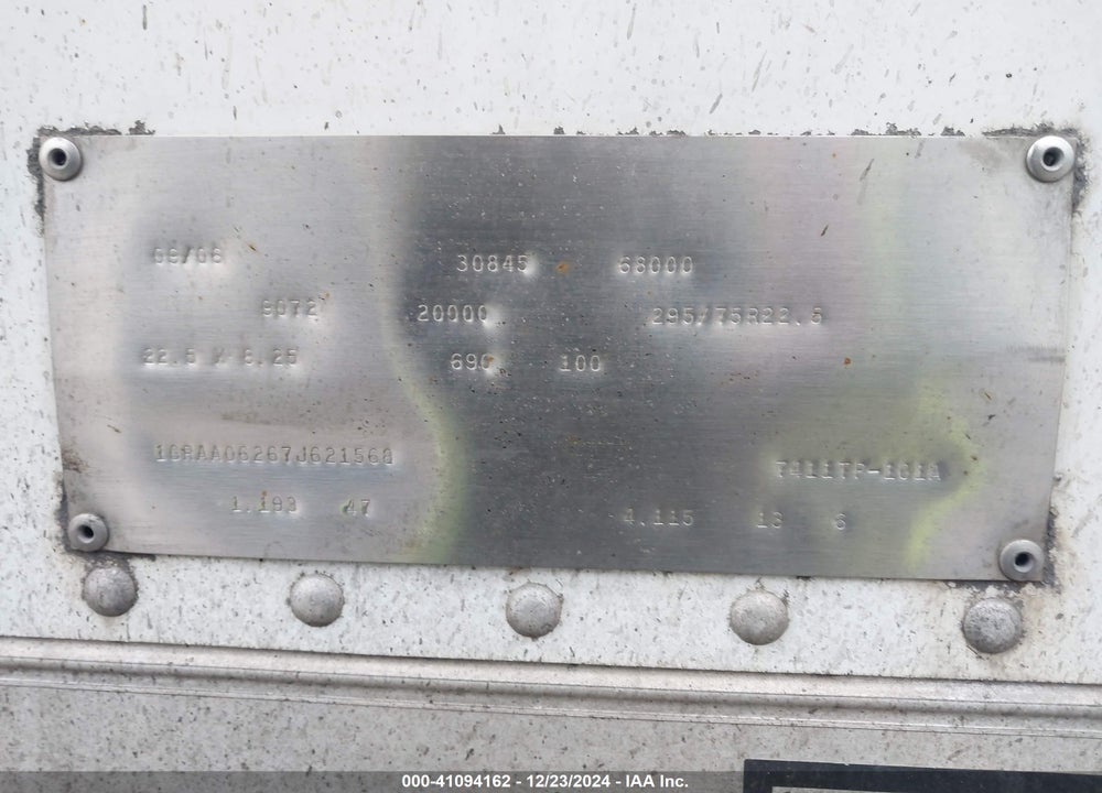 2007 GREAT DANE TRAILERS --- VIN: 1GRAA06267J621568