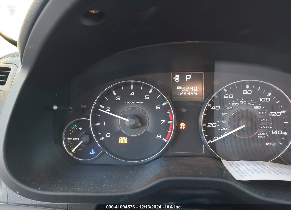 2012 SUBARU OUTBACK 2.5I PREMIUM VIN: 4S4BRBCC4C3224984