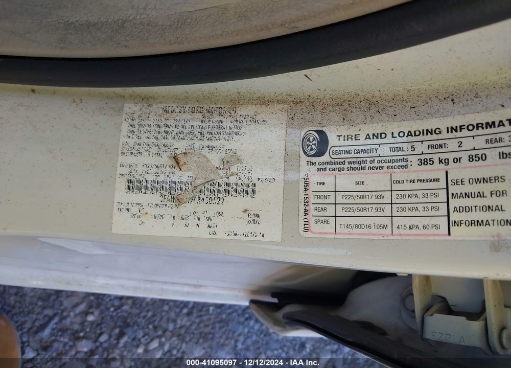 2012 FORD FUSION SEL VIN: 3FAHP0JA9CR450522