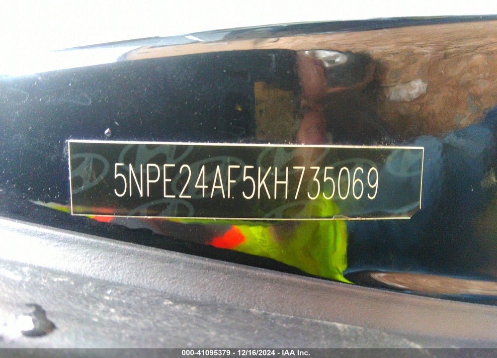 2019 HYUNDAI SONATA SE VIN: 5NPE24AF5KH735069