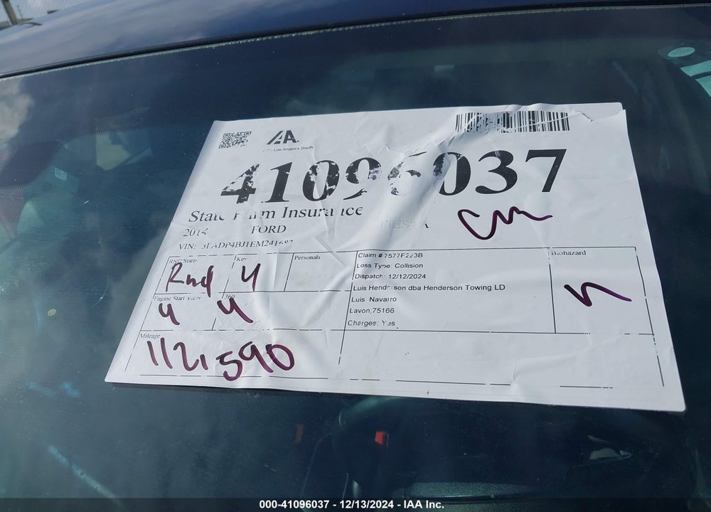 2014 FORD FIESTA SE VIN: 3FADP4BJ1EM241683