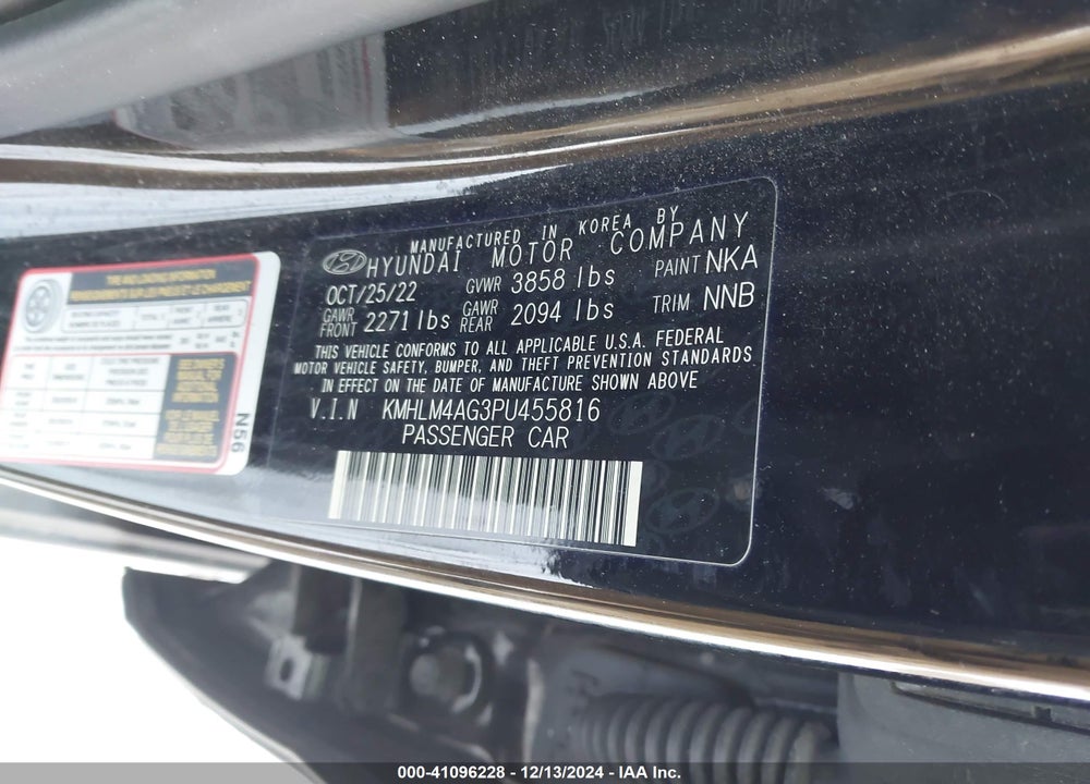 2023 HYUNDAI ELANTRA VIN: KMHLM4AG3PU455816