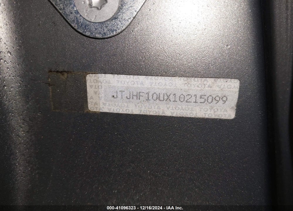 2001 LEXUS RX 300 VIN: JTJHF10UX10215099