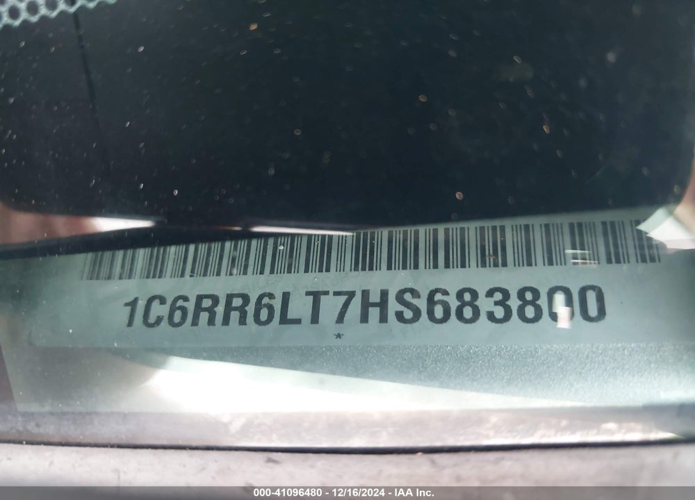 2017 RAM 1500 VIN: 1C6RR6LT7HS683800