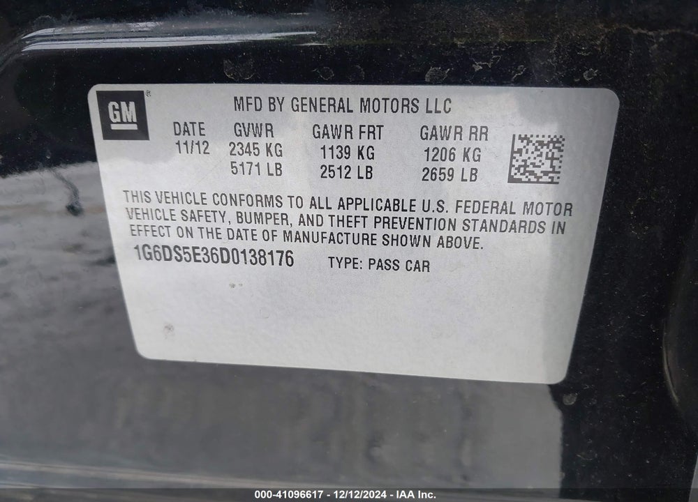 2013 CADILLAC CTS PREMIUM VIN: 1G6DS5E36D0138176