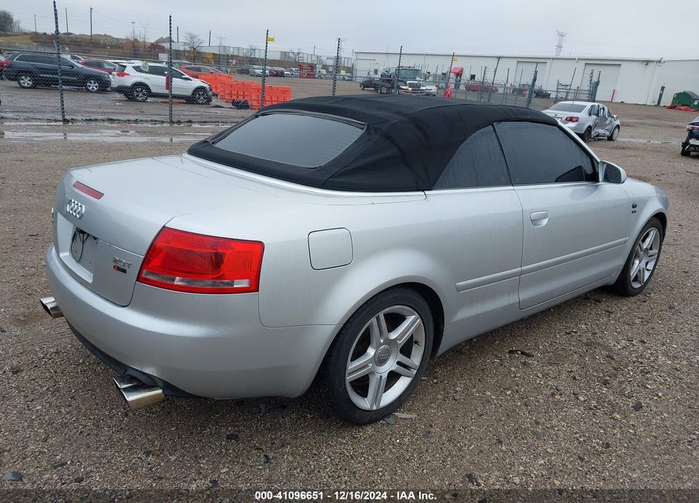 2007 AUDI A4 VIN: WAUAF48H87K028354