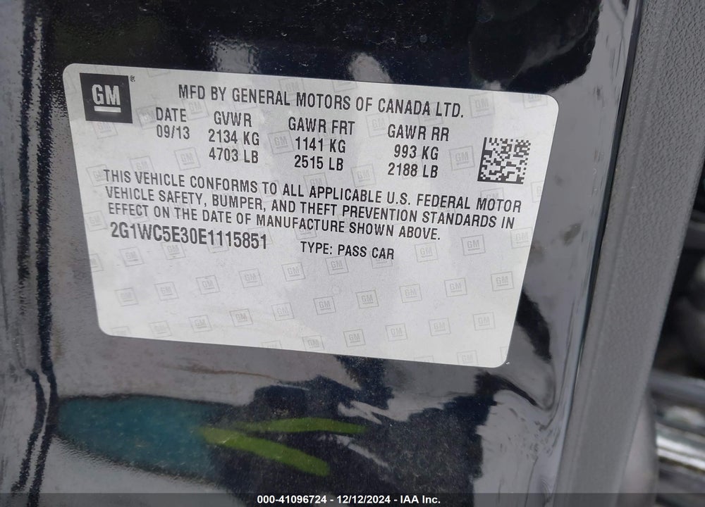 2014 CHEVROLET IMPALA LIMITED VIN: 2G1WC5E30E1115851