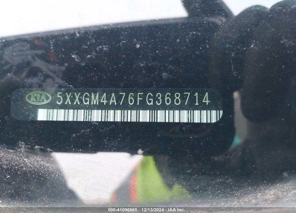 2015 KIA OPTIMA LX VIN: 5XXGM4A76FG368714