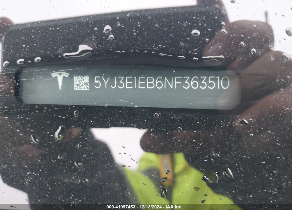 2022 TESLA MODEL 3 VIN: 5YJ3E1EB6NF363510