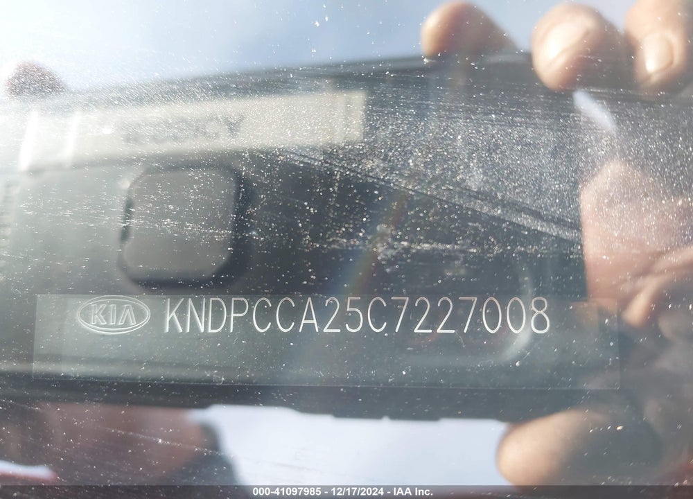 2012 KIA SPORTAGE EX VIN: KNDPCCA25C7227008