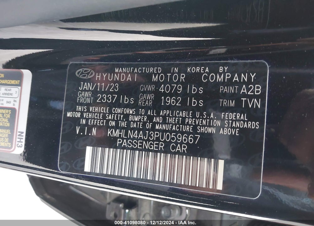 2023 HYUNDAI ELANTRA HYBRID VIN: KMHLN4AJ3PU059667