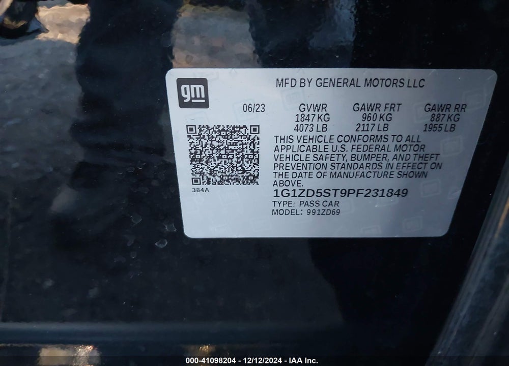 2023 CHEVROLET MALIBU FWD 1LT VIN: 1G1ZD5ST9PF231849