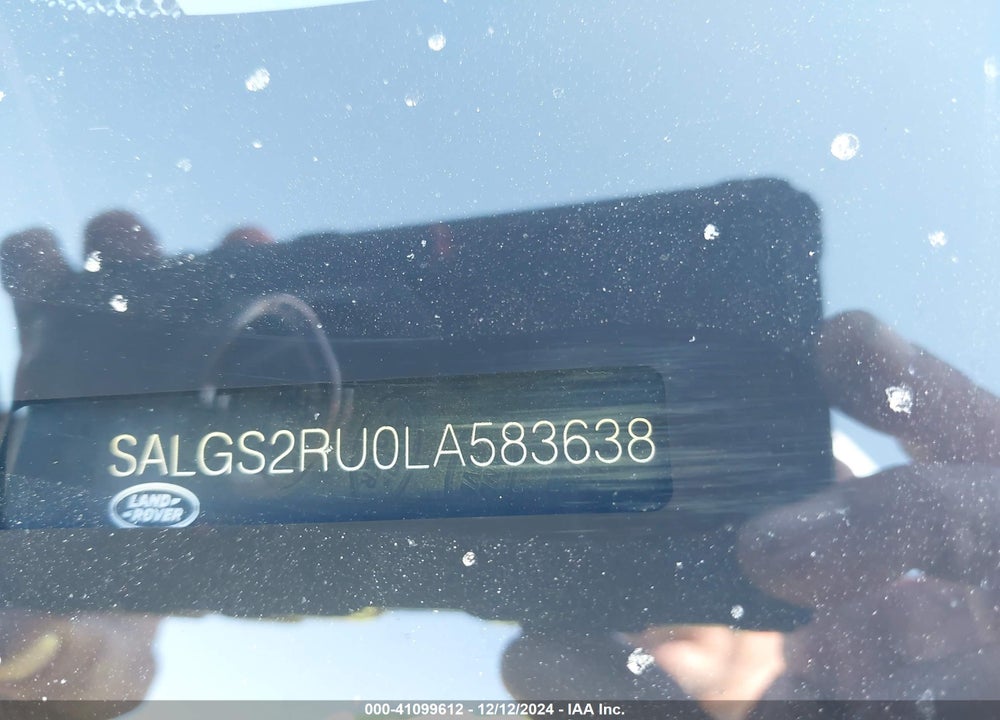 2020 LAND ROVER RANGE ROVER HSE VIN: SALGS2RU0LA583638