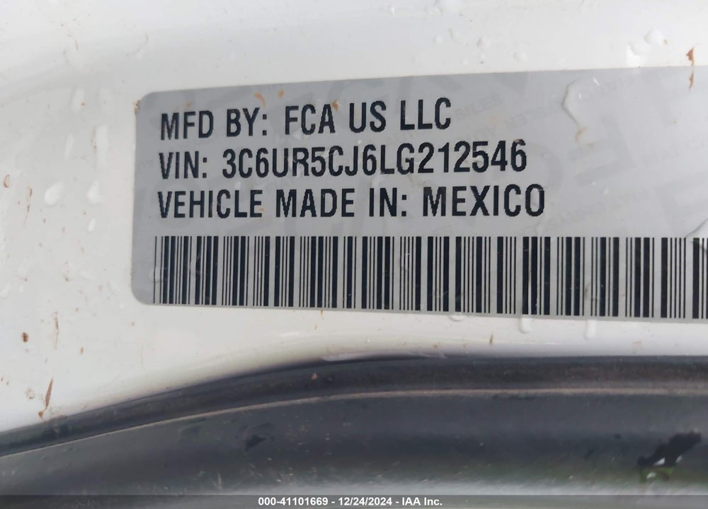 2020 RAM 2500 VIN: 3C6UR5CJ6LG212546