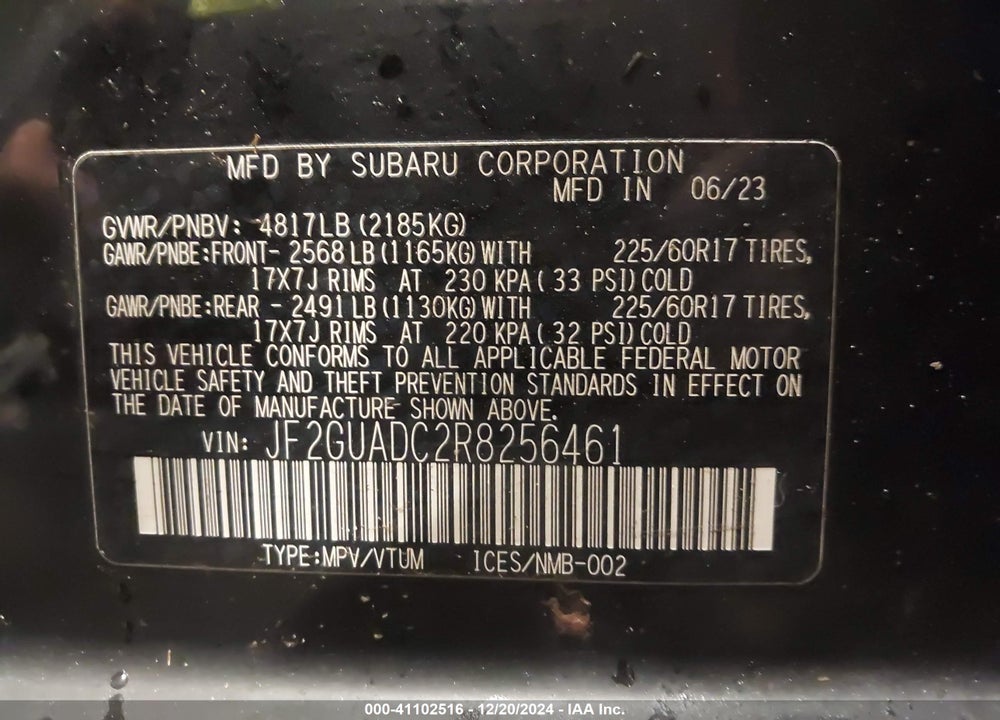 2024 SUBARU CROSSTREK PREMIUM VIN: JF2GUADC2R8256461