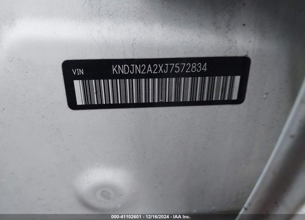 2018 KIA SOUL VIN: KNDJN2A2XJ7572834