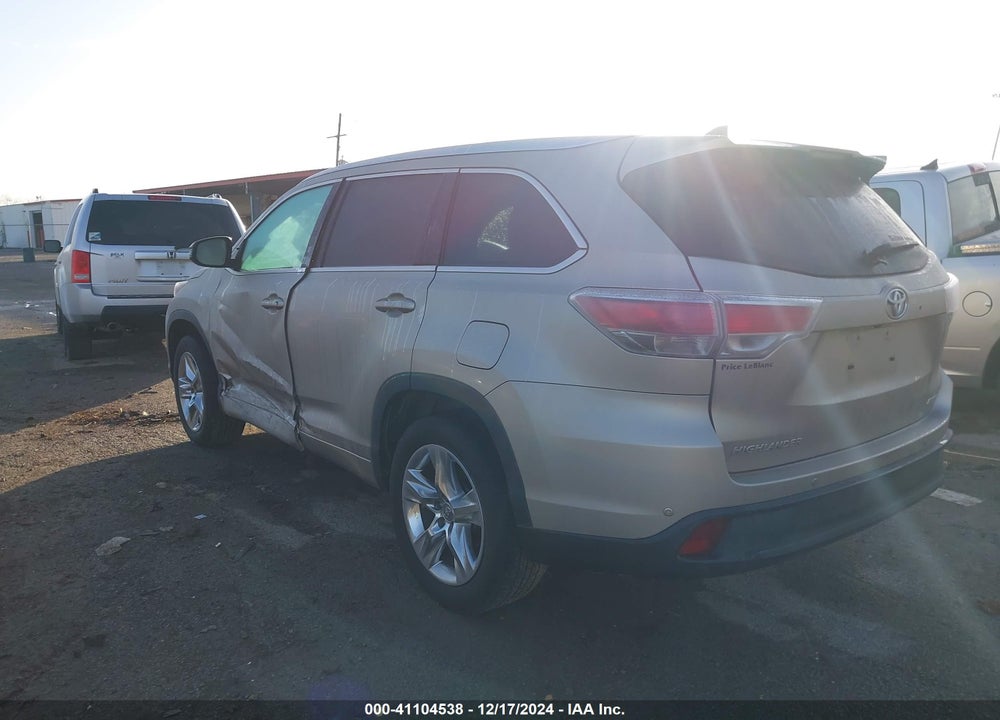 2014 TOYOTA HIGHLANDER LIMITED V6 VIN: 5TDYKRFHXES017777