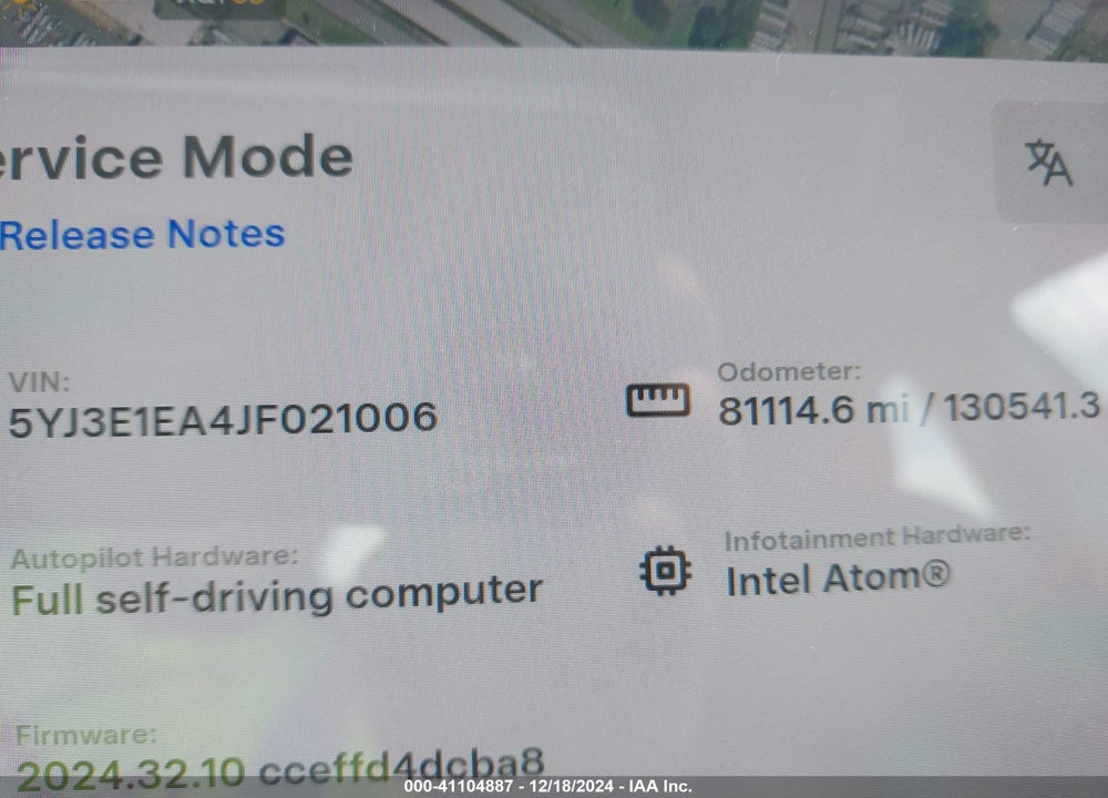 2018 TESLA MODEL 3 LONG RANGE/MID RANGE VIN: 5YJ3E1EA4JF021006
